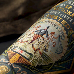Illustration för en etikett Grönstedts limited edition Cognac La National. Utförd av Tomas Lindell.