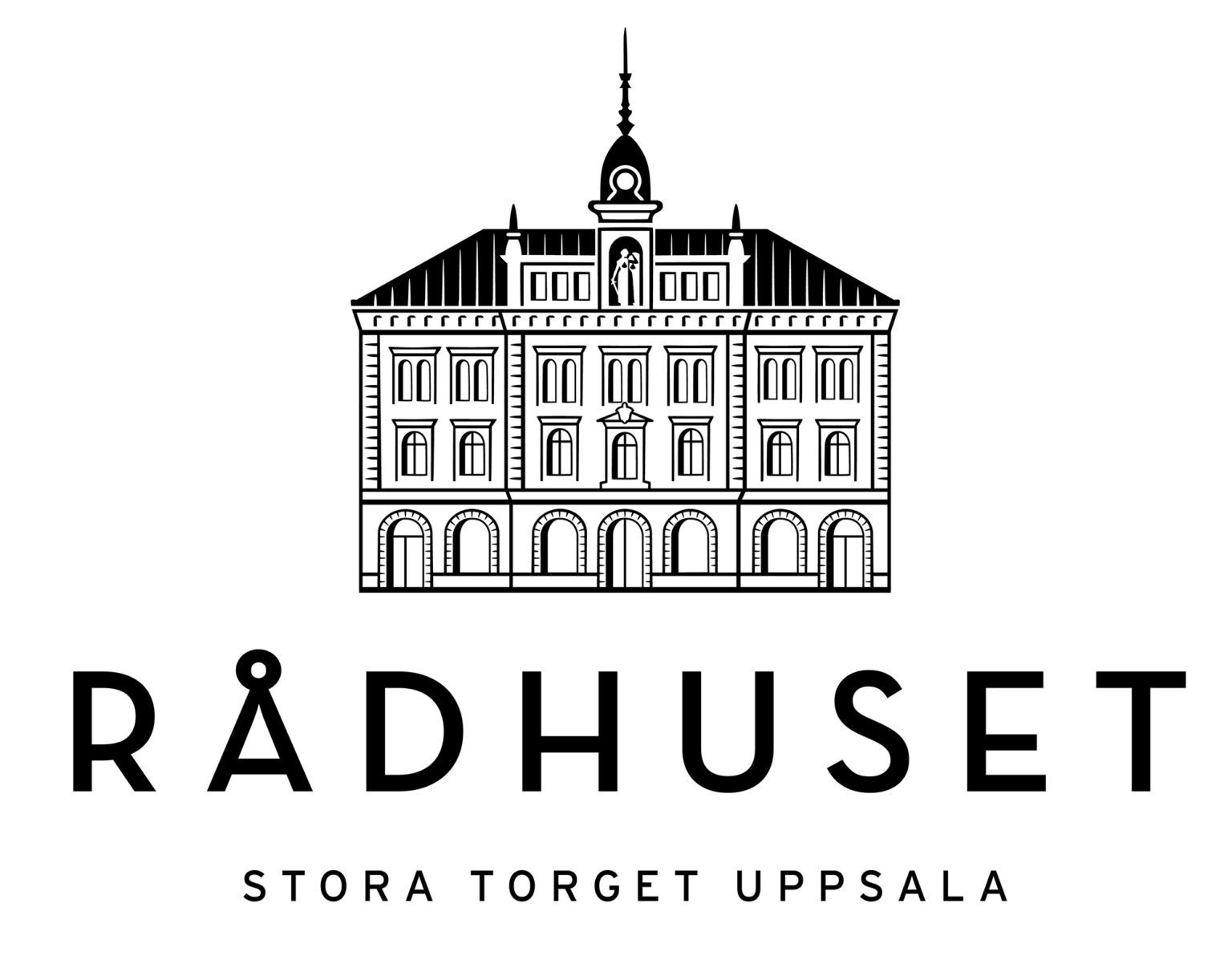 Illustration Uppsala Rådhus för logotyp. Utförd av Tomas Lindell.